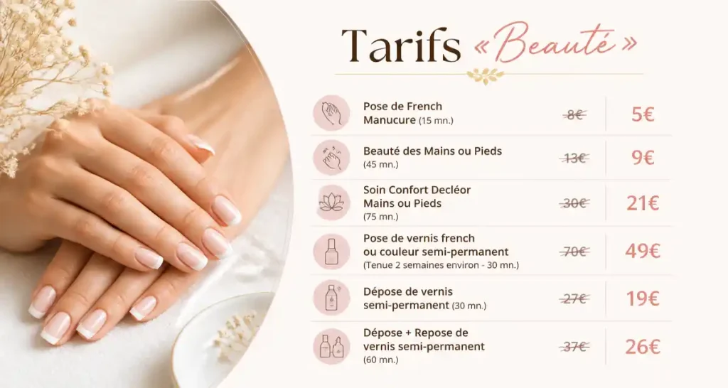 Tarifs «Beauté»