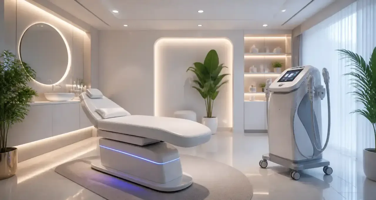 Cabine d'esthétique moderne équipée d'une technologie de soin minceur innovante
