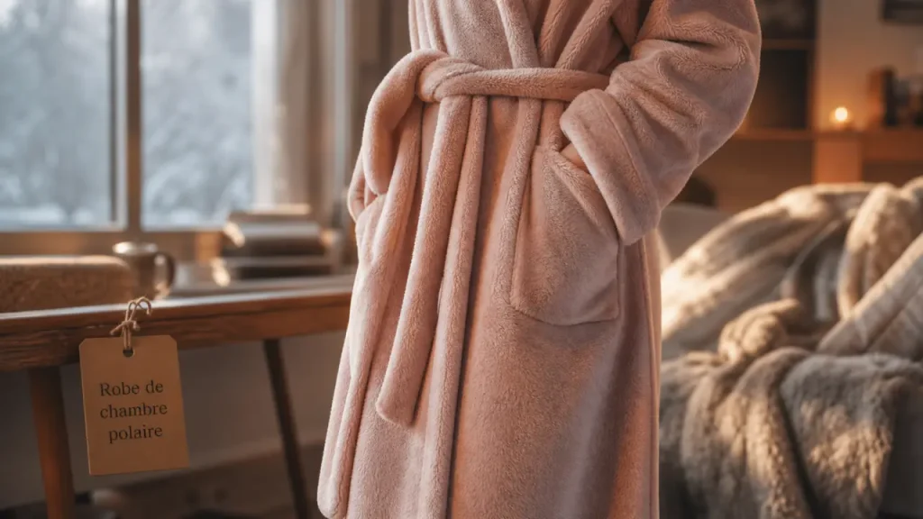 Robe de chambre longue femme polaire, chaleur douce et élégance à la maison