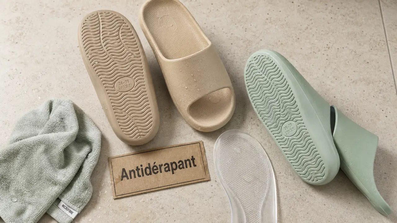 Claquettes confortables : semelle antidérapante à mémoire de forme