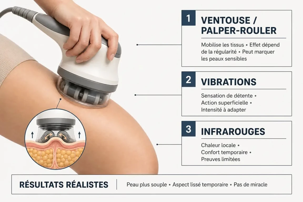 Avis sur masseur anti cellulite : comparatif visuel des technologies et de leurs limites