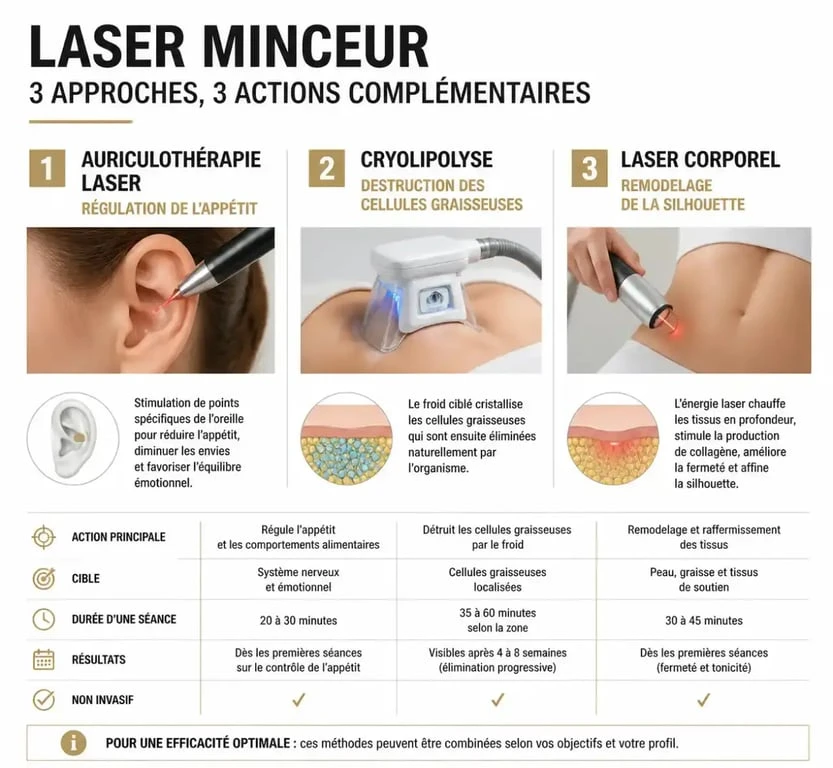 Comparatif des différentes techniques laser pour la perte de poids et le remodelage corporel