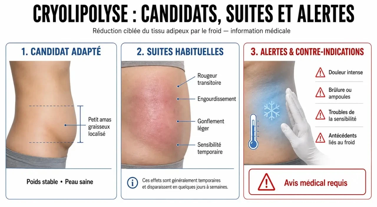 Cryolipolyse avis negatif : schéma éditorial des causes d’insatisfaction, des effets secondaires habituels et des contre-indications