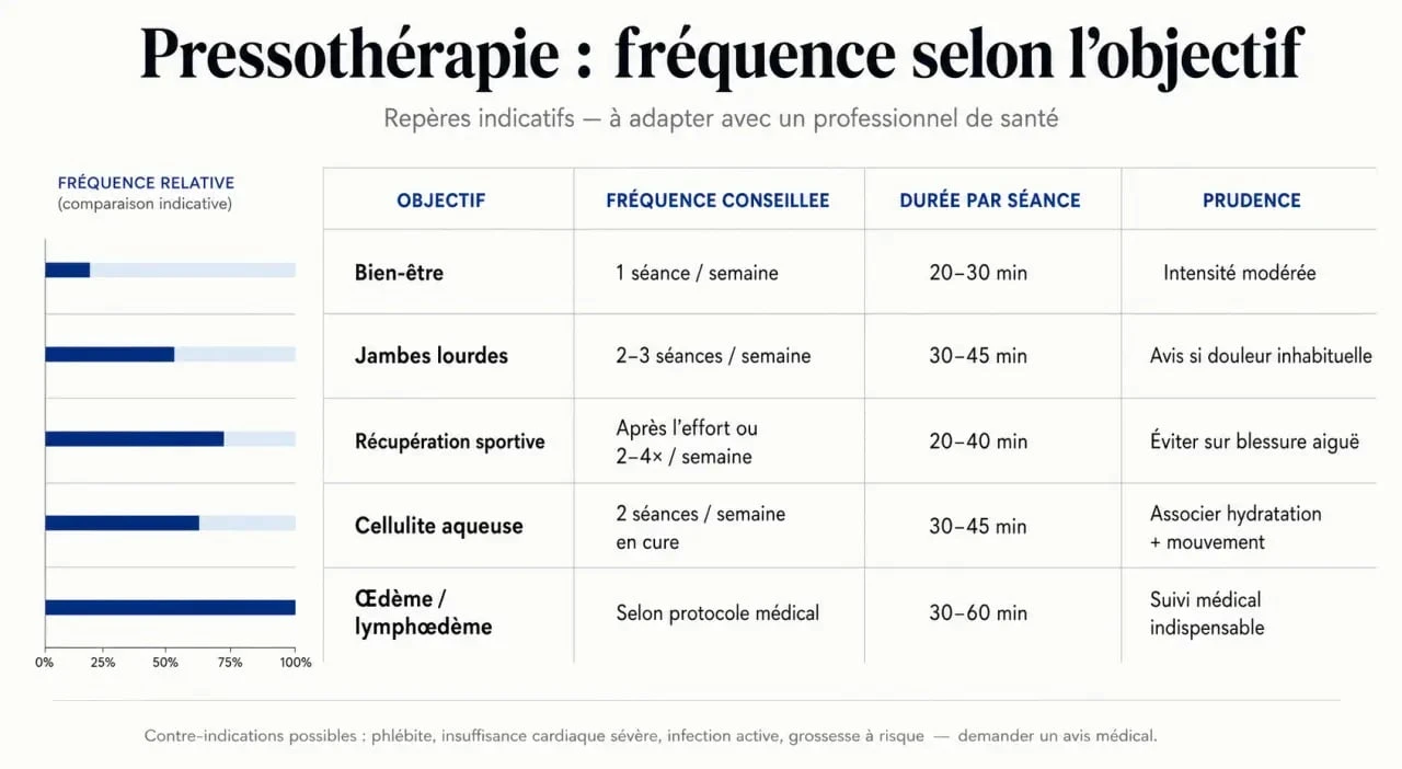 Pressothérapie combien de fois par semaine : fréquence recommandée selon l’objectif