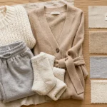 Tenue cocooning femme : pull oversize, pantalon jersey et gilet cachemire