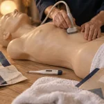Lipocavitation danger : bilan préalable en cabinet, praticien sur mannequin réaliste