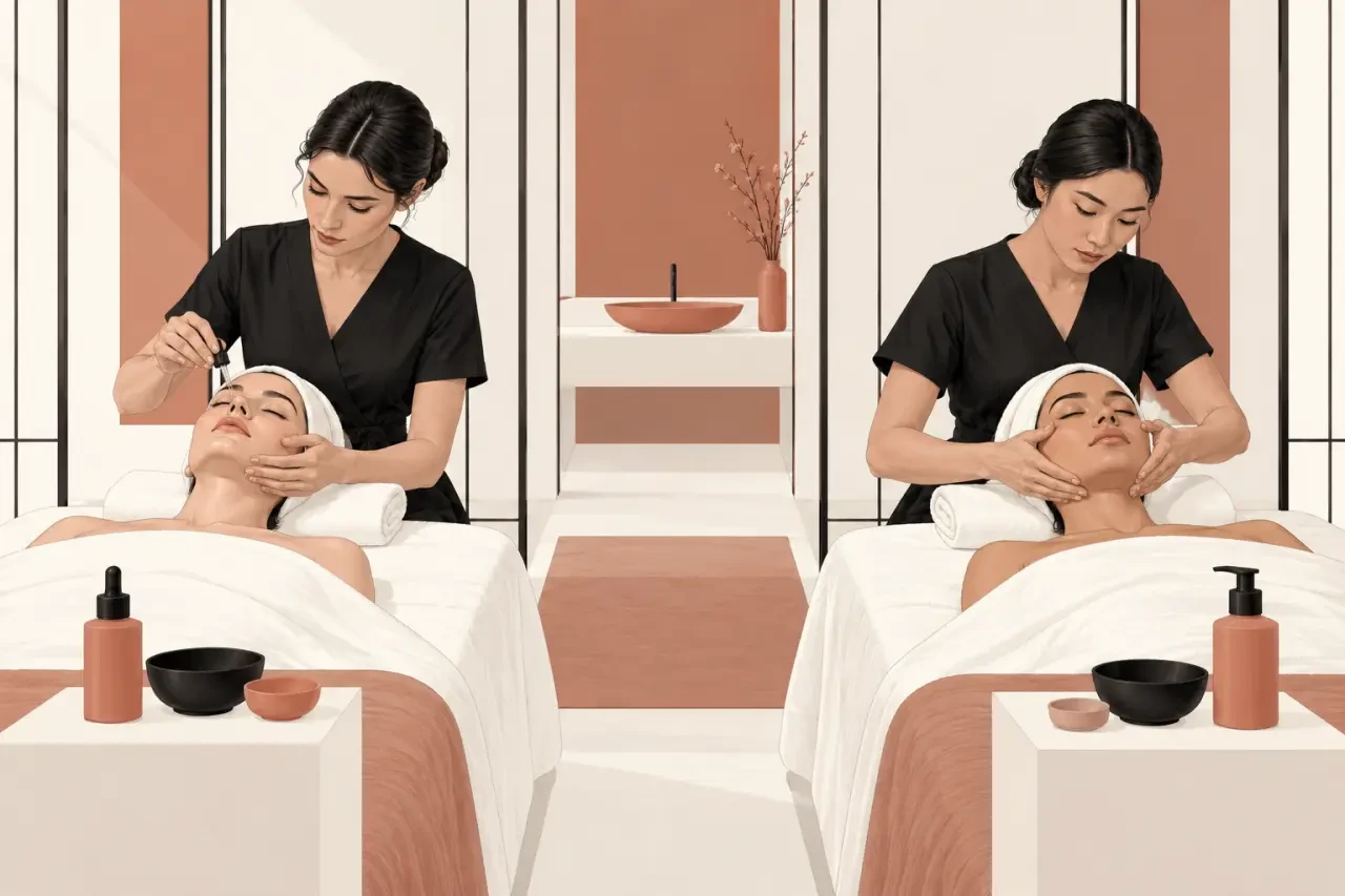 Soin du visage en duo à Paris dans une cabine privative avec deux soins personnalisés
