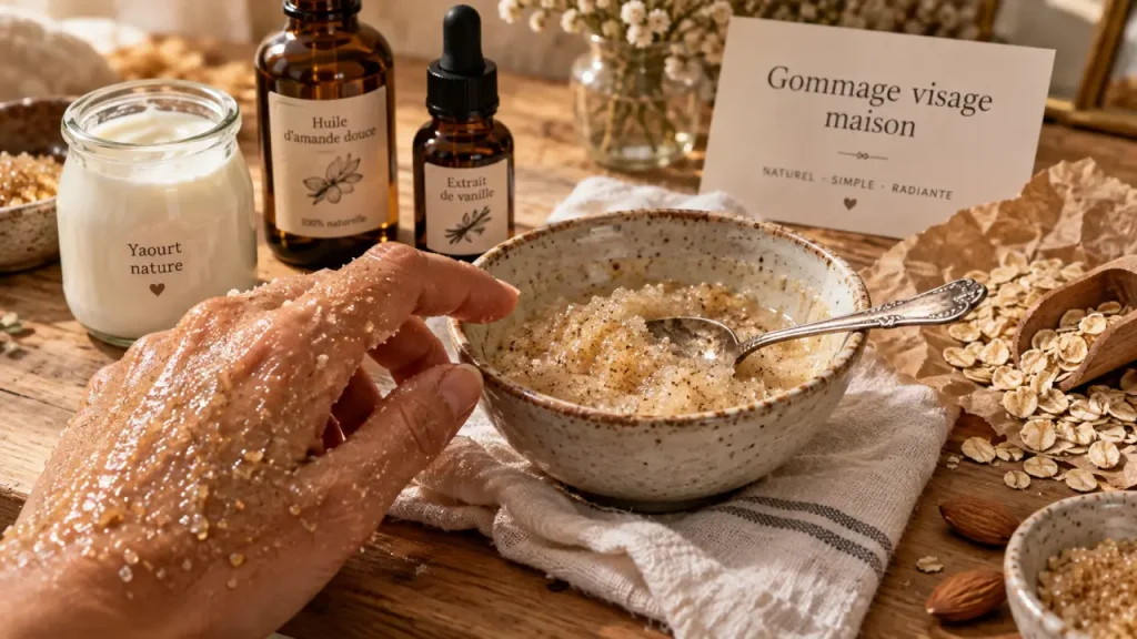 Un gommage visage maison se choisit selon votre peau et votre tolérance