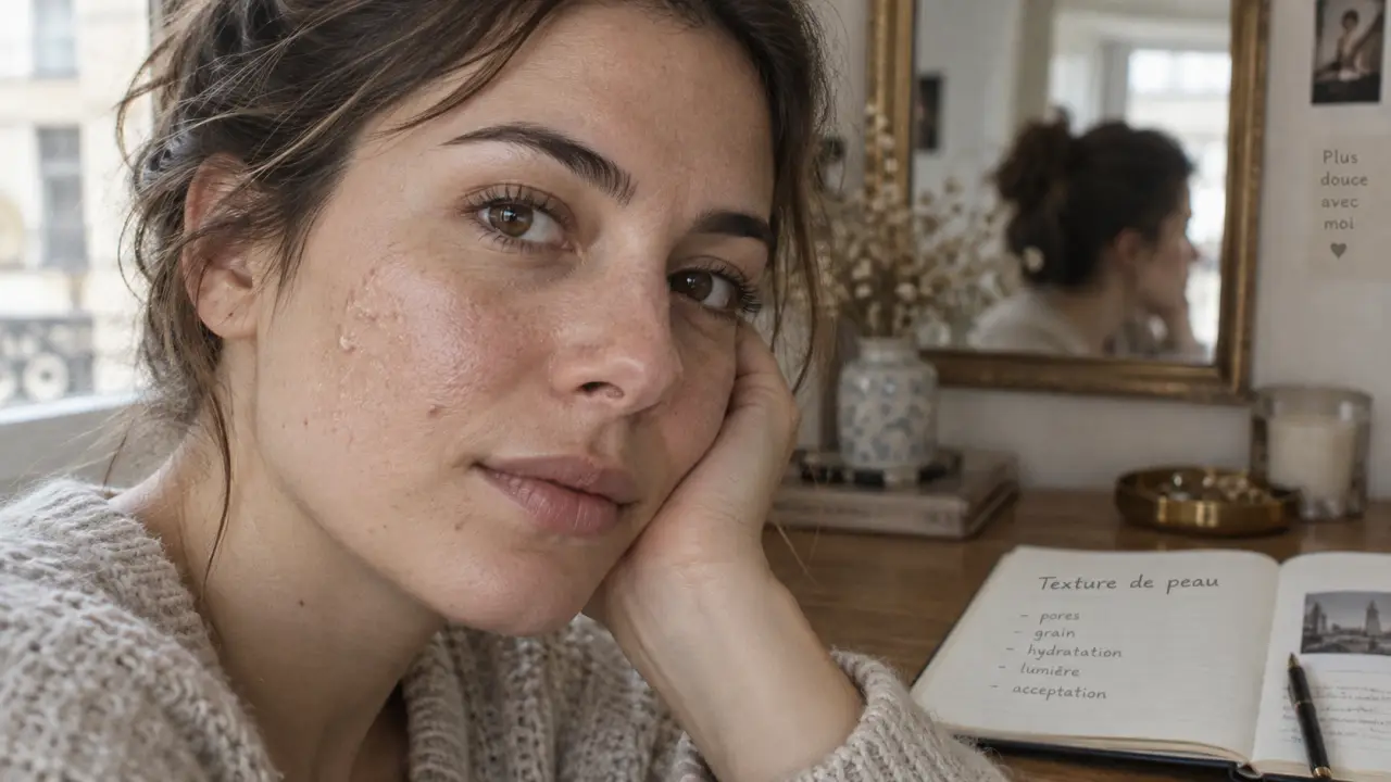 Peau visage granuleuse : pores visibles et texture granuleuse au naturel